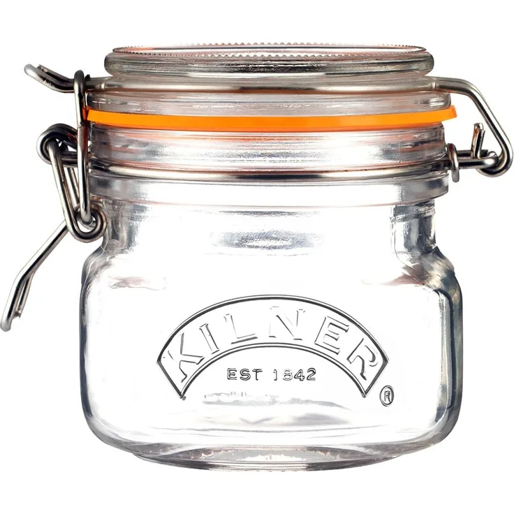 Kilner Einmachglas mit Bügelverschluss 250 ml quadratisch, Luftdichtes Vorratsglas mit Edelstahlbügel und Dichtung, Perfekt zum Einmachen, Konservieren und Lagern, spülmaschinengeeignet