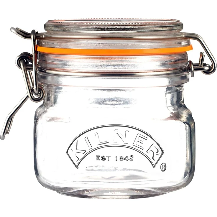 Kilner Einmachglas mit Bügelverschluss 250 ml quadratisch, Luftdichtes Vorratsglas mit Edelstahlbügel und Dichtung, Perfekt zum Einmachen, Konservieren und Lagern, spülmaschinengeeignet