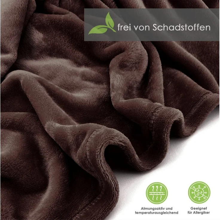 Wohndecke Premium Super Soft Flanell Kuscheldecke Sofadecke, heimtexland, super weich und flauschig, Allergiker geeignet, atmungsaktiv – Bild 2
