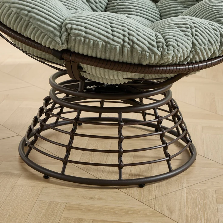 LVHOM Papasansessel 360° drehbar, Relaxsessel in Rattan-Optik mit extra dickem Polster, stabiler Körbsessel bis 130kg, wetterfester Loungesessel für Indoor & Outdoor – Bild 8