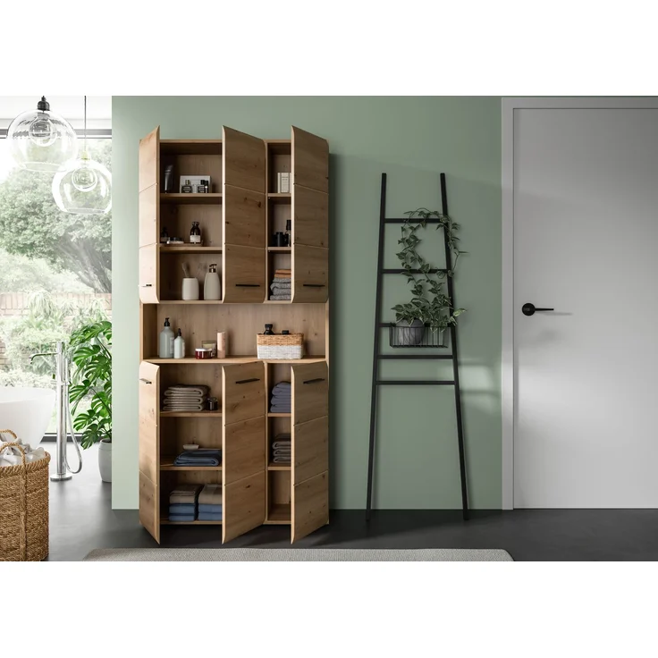 Mehrzweckschrank (B/H/T: 90x185x30 cm) in Artisan Oak Nachbildung und Artisan Oak Nachbildung – Bild 12
