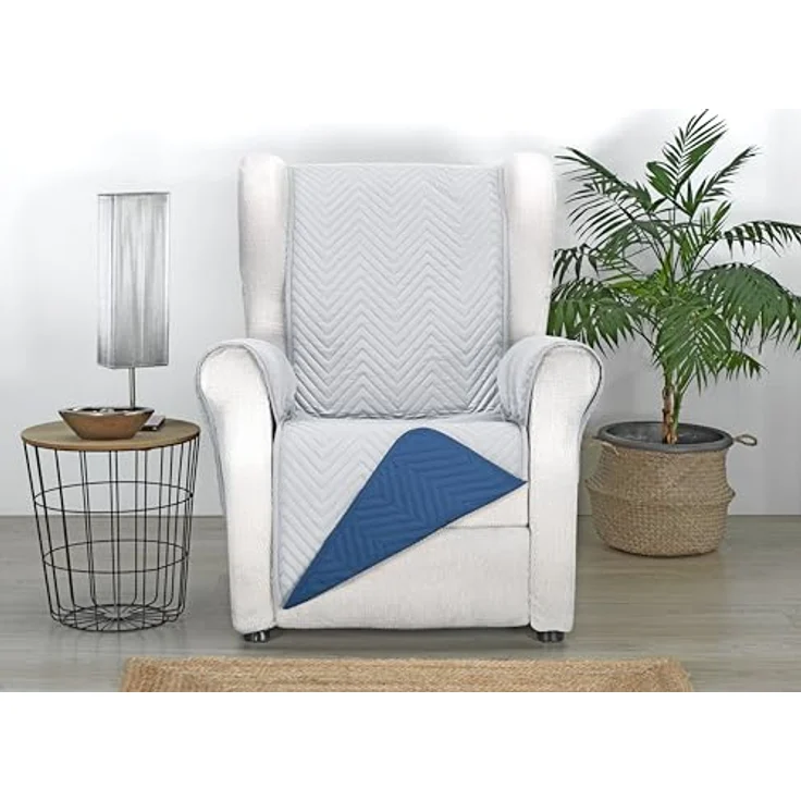 Martina Home Milano Bezug für 1-Sitzer/Relax-Polstersofa – Grau/Blau – Bild 4
