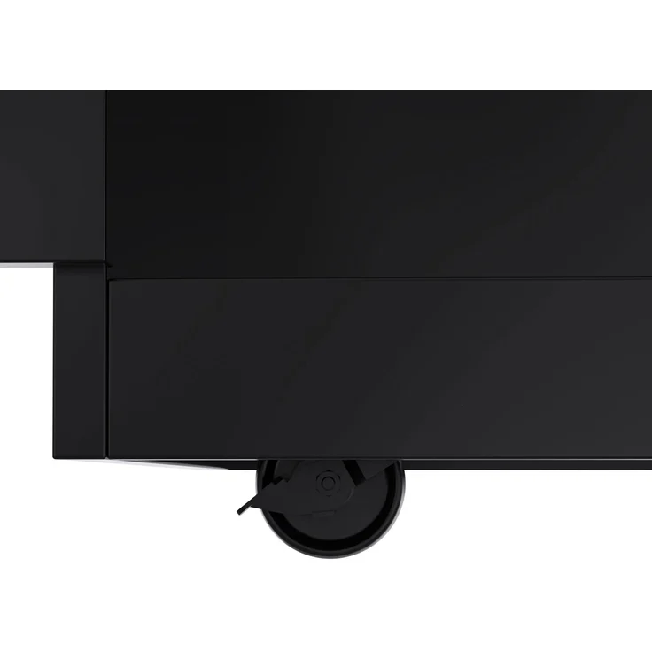 Servierwagen 120x46x91 cm mit klappbarer Tischplatte, Rollen und austauschbaren Holzfüßen, Kücheninsel und Sideboard, Schwarz & Natur – Bild 9