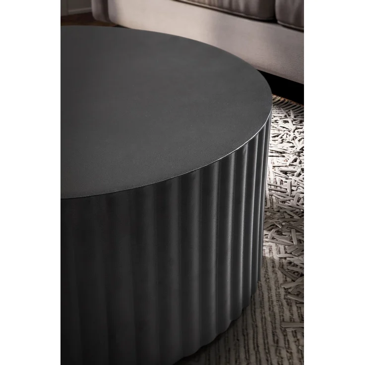 Couchtisch Sofatisch Metall Schwarz 67x67x31 cm Wohnzimmertisch Rund – Bild 6