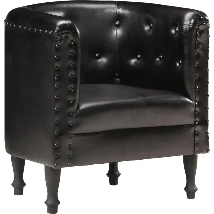 vidaXL Sessel Schwarz Echtleder [286593]