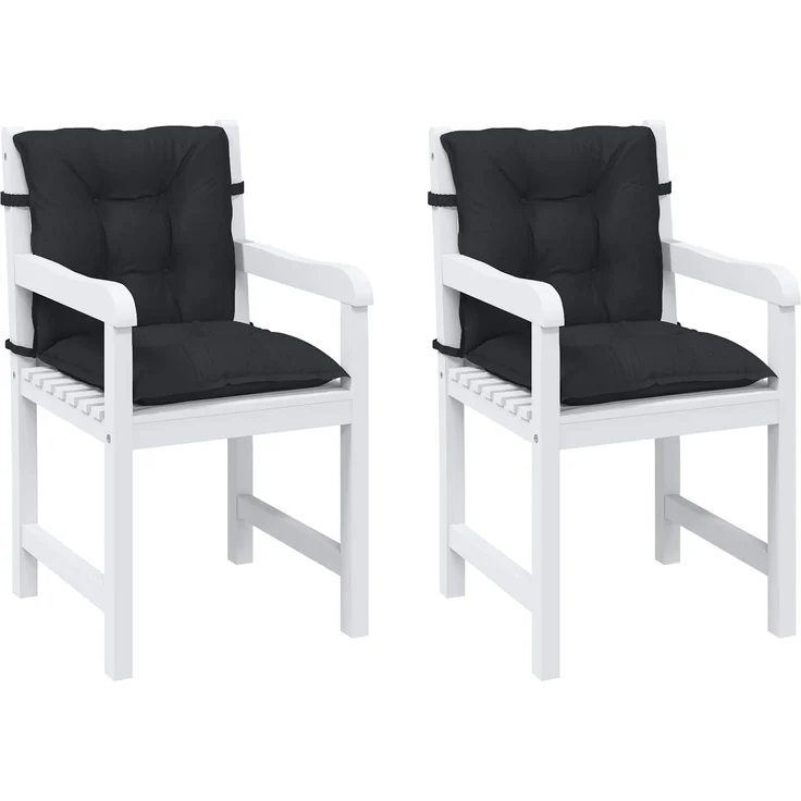 vidaXL Niedriglehner Stuhlkissen Set 2 pcs Melange Schwarz 4002400 – Bild 3