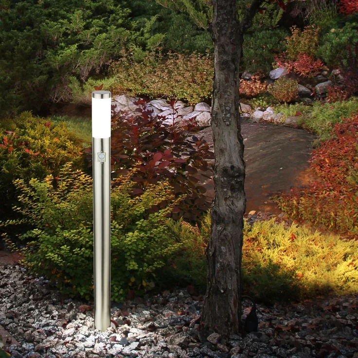 Moderne Außenlampe aus Edelstahl mit Bewegungsmelder – Bild 2