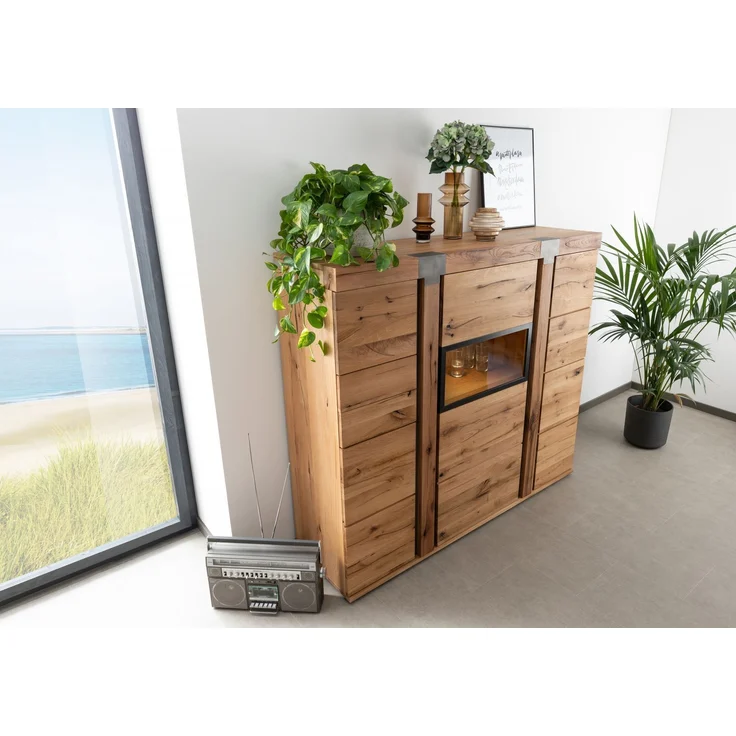 Highboard Wildeiche / Zerreiche 160x45x142 natur NEW AMSTERDAM #07 – Bild 2