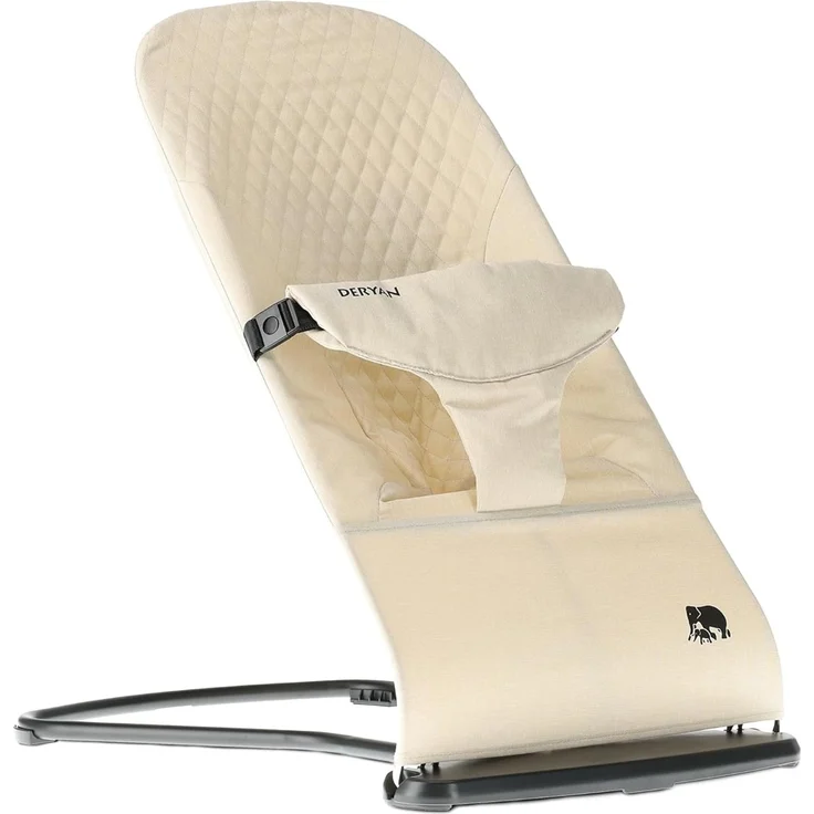 DERYAN Buddy Babywippe – Ergonomisch & Weich – Verstellbar & Klappbar – Reise-Wippe für Babys 0–9 kg – Creme – Bild 1