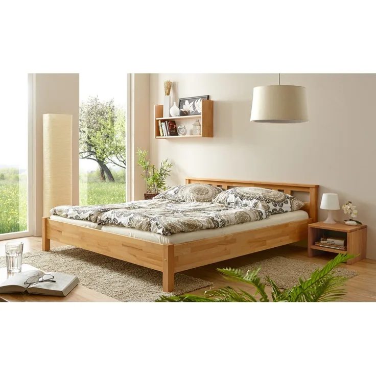 Doppelbett "Merci" 140x200 Buche massiv bio geölt