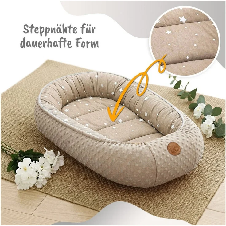 Warmes Nestchen Baby 90x50 cm - Kuschelnest Neugeborene Nestchen Winter/Herbst Kokon Babynest Teddybären – Bild 3