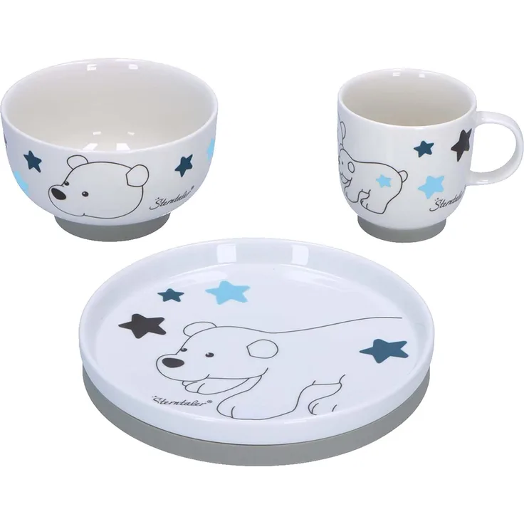 Sterntaler Kinder Porzellan-Geschirr-Set 3-tlg. Elia Eisbär - A