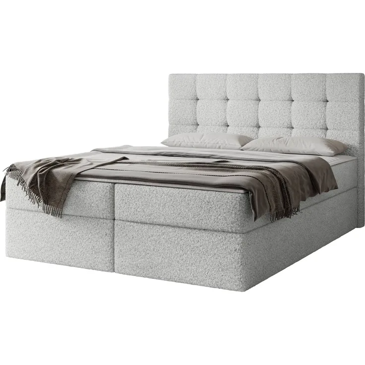 Boxspringbett Gazel Boucle (Farbe: Lambi 11, Größe: 180x200)