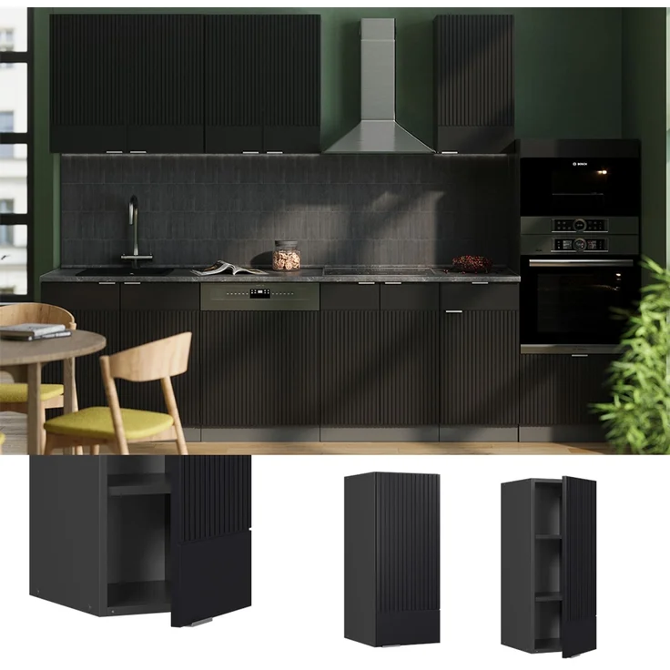 Hängeschrank Fame-Line Schwarz gestreift 30 cm Vicco – Bild 2