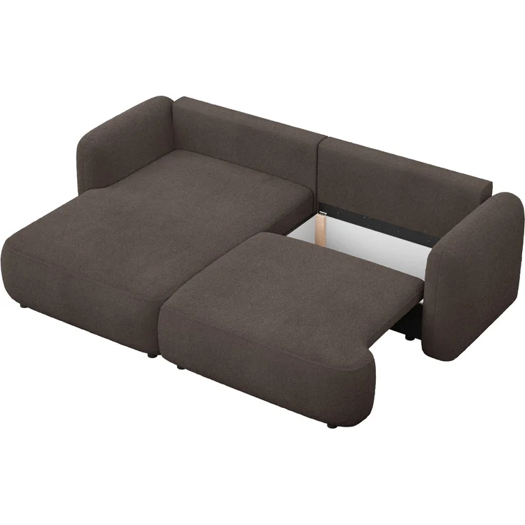 Selsey Tvoya Ecksofa mit Schlaffunktion, Ottomane links, Bouclé Braun – Bild 7