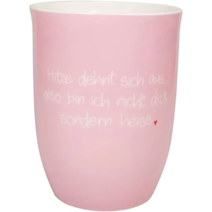 Tasse Becher 500ml "Hitze dehnt sich aus, also bin ich nicht dick sondern heiss" – Bild 2