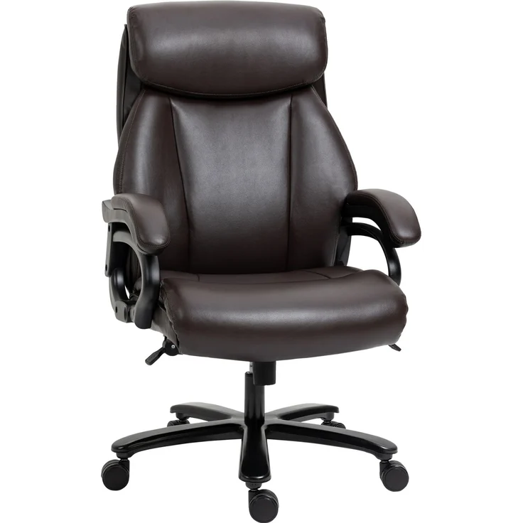 Bürostuhl mit weicher Polsterung, höhenverstellbar & Wippfunktion, 72x83x114-122 cm, Braun – Bild 2
