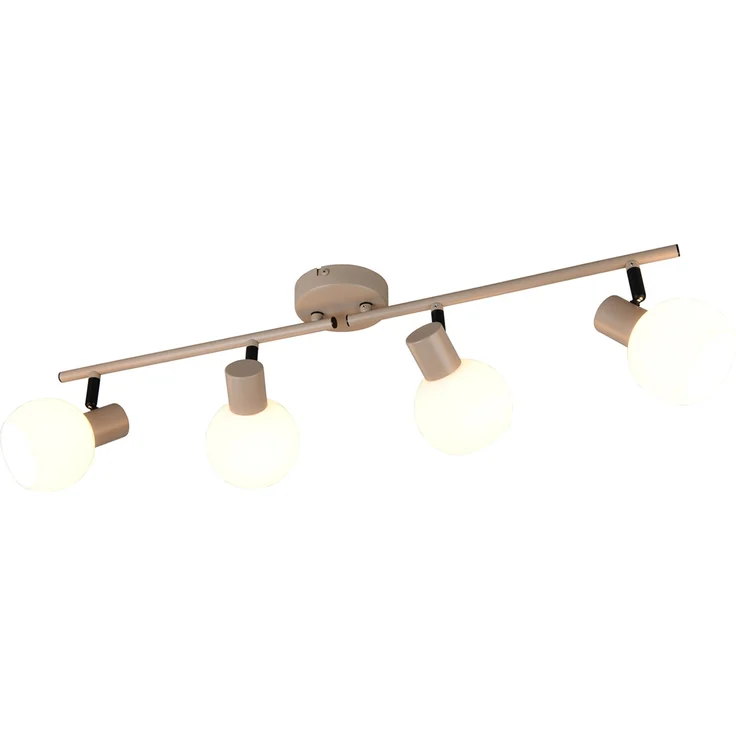 LED Deckenstrahler 4-flammig aus Metall in Beige mit Glasschirmen, Breite 70cm – Bild 2