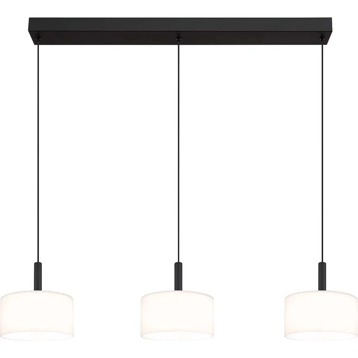 Globo Lighting TRENTON, LED Hängeleuchte in Schwarz mit opalen Schirmen, variable Farbtemperatur 2700-4000 K, H 150 cm