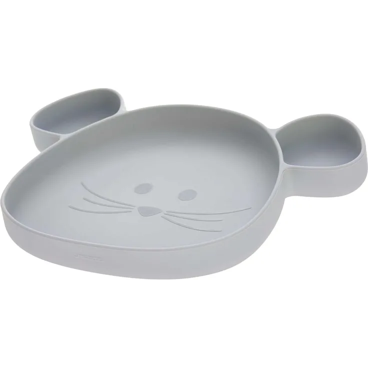 Lässig Esslernteller mit Saugfuß Little Chums Maus grau