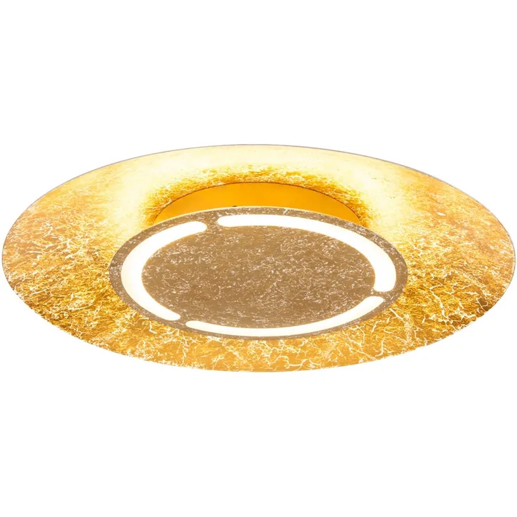 LED Deckenleuchte, Metall, gold, weiß, 50 cm