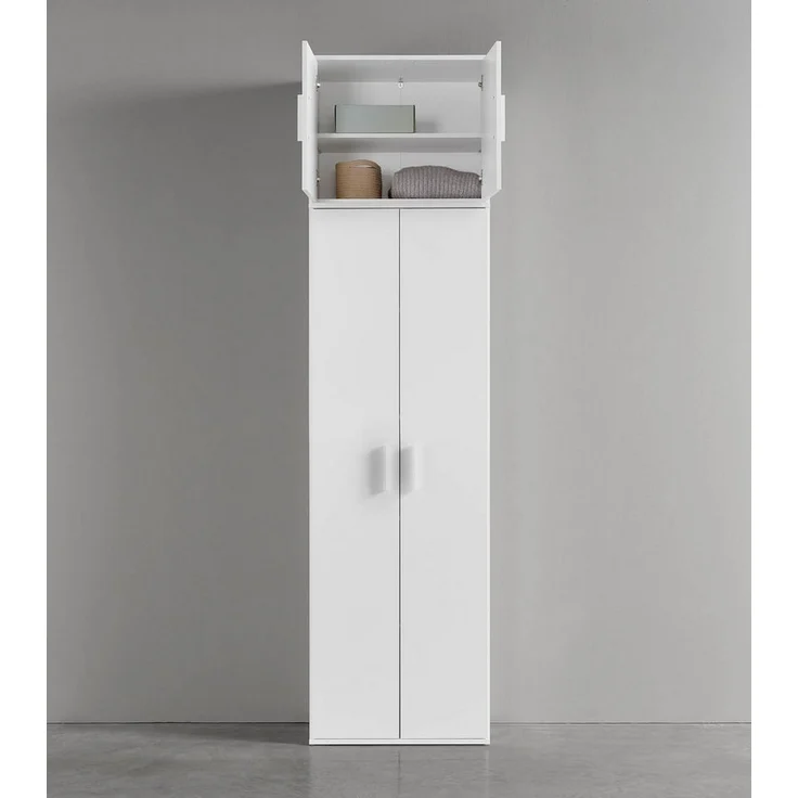 mokebo Mehrzweckschrank Mehrzweckschrankaufsatz 'Der Turm' (für extra viel Stauraum) Schrankaufsatz für Mehrzweckschrank o. Aufbewahrungsschrank in weiß – Bild 2