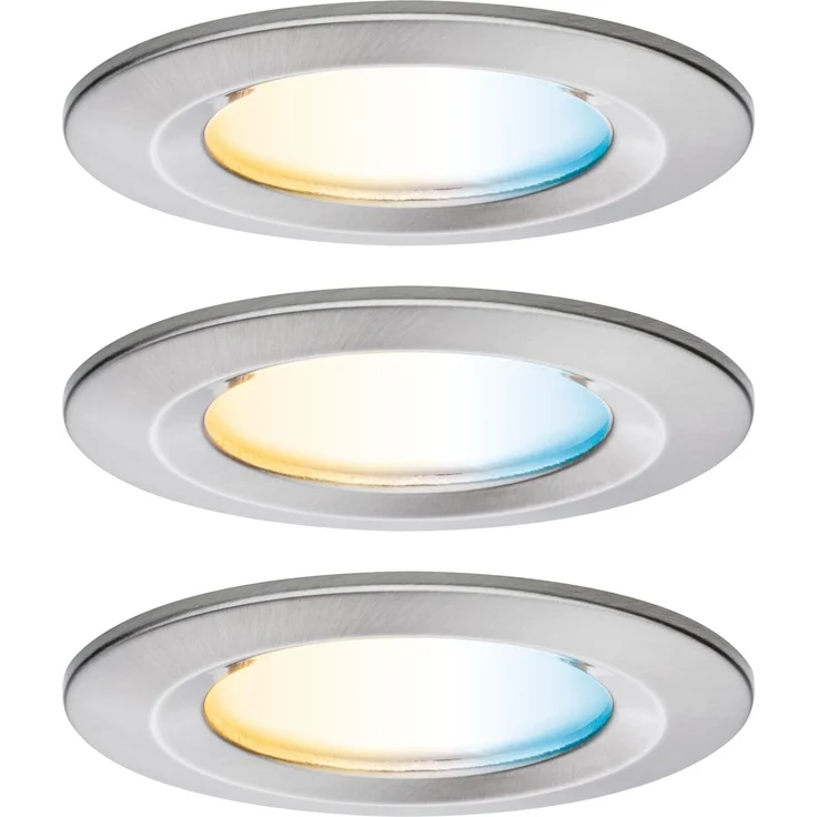 Paulmann 92443 LED Einbauleuchte Nova Coin 3er-Set Zigbee Tunable White Eisen gebürstet IP44 – Bild 12