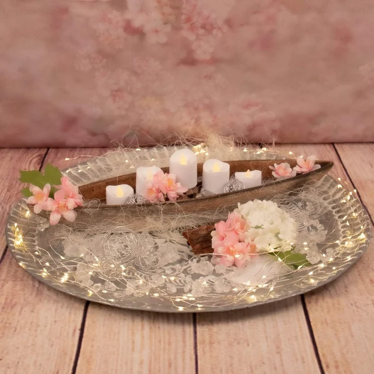 Idena 31352 - LED Lichterkette mit 125 LEDs in Warmweiß, Cascade LED Stränge mit 6 Stunden Timer Funktion, batteriebetrieben, ca. 1,7 m lang, Deko für Innen & Außen, als Party Deko, Weihnachtsdeko – Bild 5