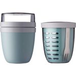 Mepal Set Ellipse Lunchpot mit Fruitpot Lunchbox Essensbehälter (Nordic Green)