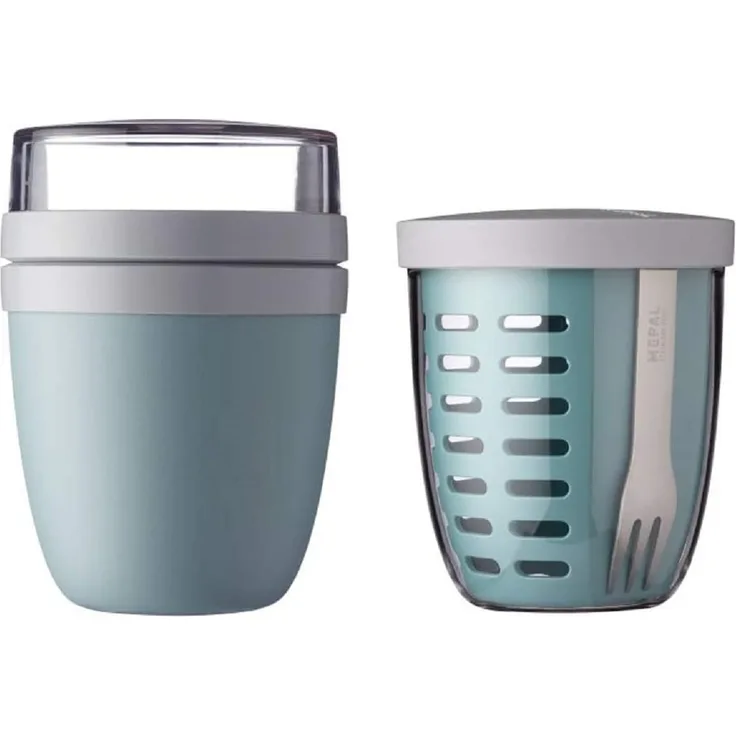 Mepal Set Ellipse Lunchpot mit Fruitpot Lunchbox Essensbehälter (Nordic Green)