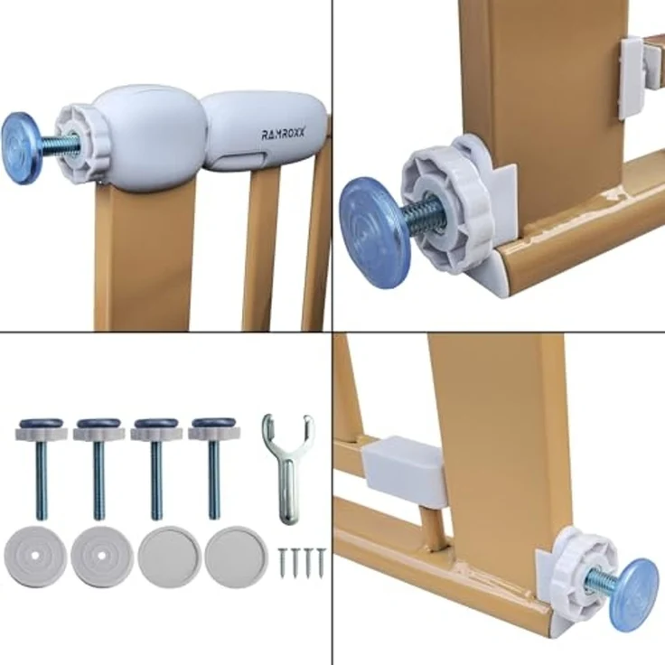 Absperrgitter Treppenschutzgitter beige für 75-85cm Durchgang 77cm Hoch – Bild 7