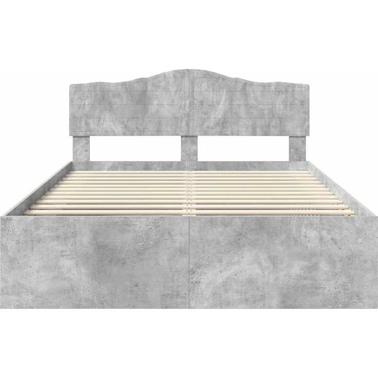 vidaXL Bettrahmen Beton Grau 150 x 200 cm Massives Kiefernholz 3412883 – Bild 6