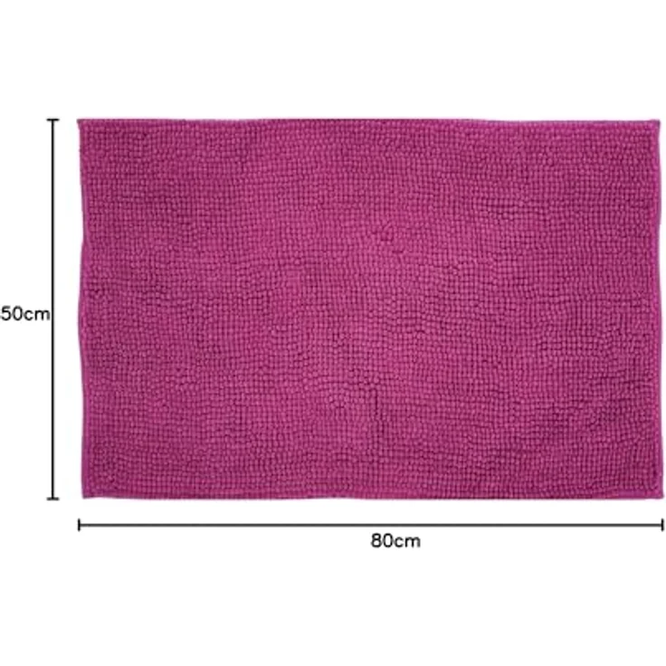 DILUMA Badematte Badematte Chenille 50x80 cm – Badteppich mit kuscheligem Flor, Polyester, rechteckig, Rutschhemmende Beschichtung, schnell trocknend, hohe Saugkraft – Bild 3