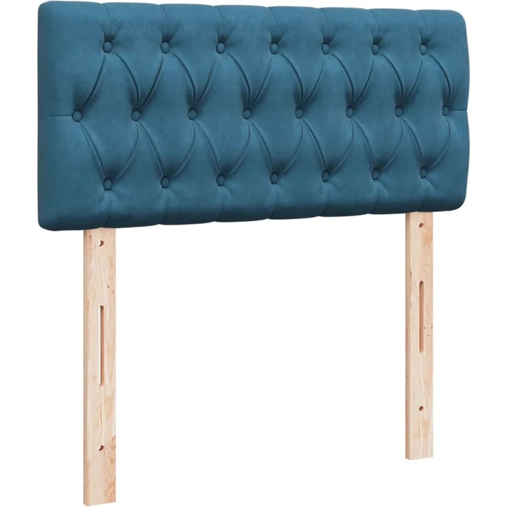 vidaXL Boxspringbett mit Matratze Blau 100x200 cm Samt 3287672 – Bild 4