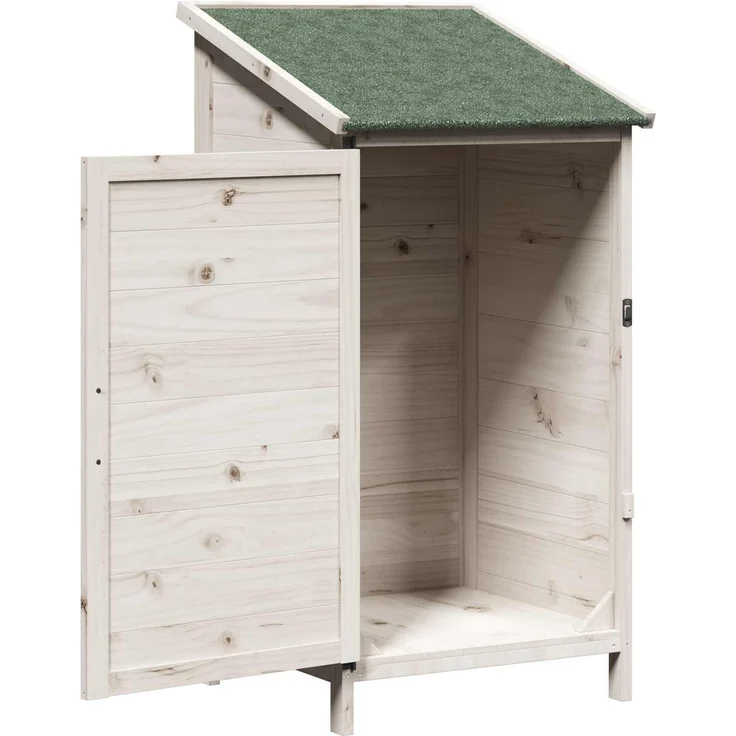 vidaXL Gartenschuppen Weiß 59 x 56 x 113,5 cm Massivholz aus Fichte 42033437 – Bild 4