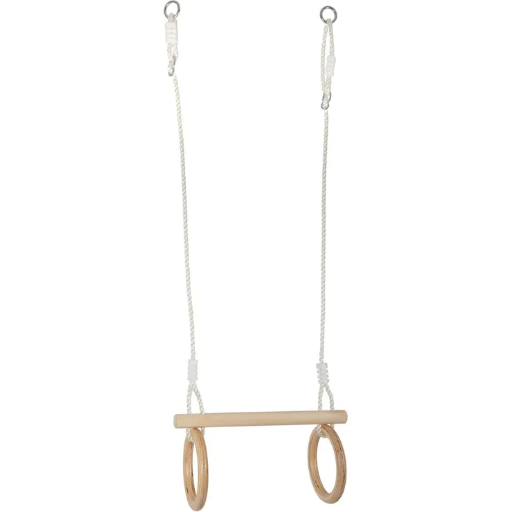 small foot 11909 - Trapez mit Turnringen, 2in1 Schaukel, Holz