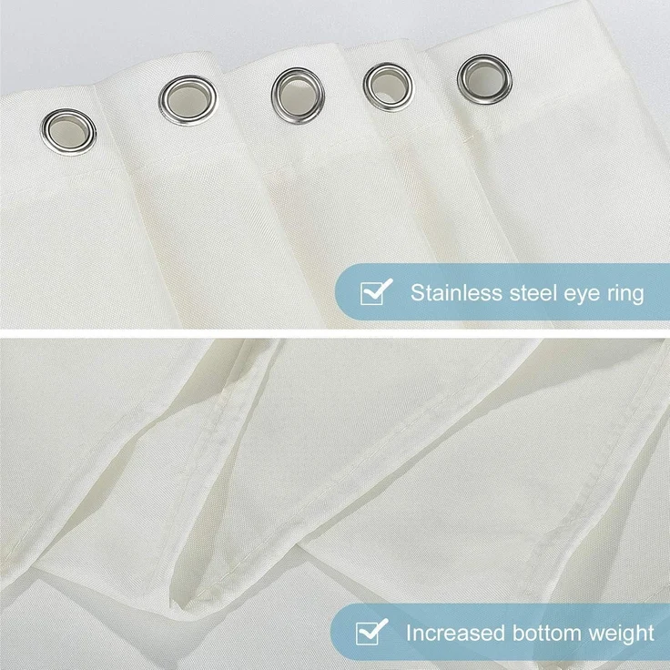 Duschvorhang 150x180cm Antischimmel Polyester Wasserabweisend Beige 1 Vorhang 10 – Bild 3