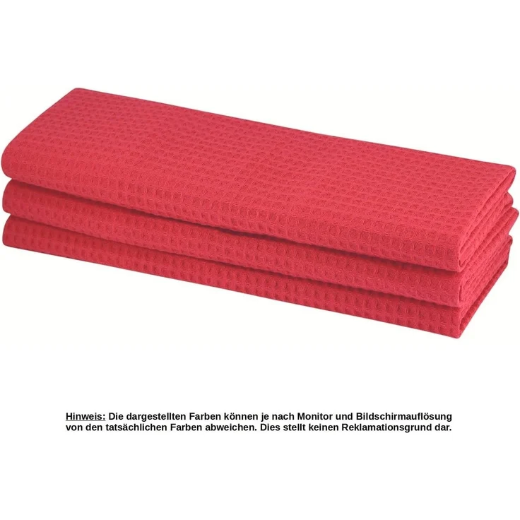 Engelland Geschirrtuch Poliertuch, (Vorteils-Set, 3-tlg, Waffel-Pique), 100 % Baumwolle, integrierte Aufhängeschlaufe, 70 x 50 cm – Bild 2