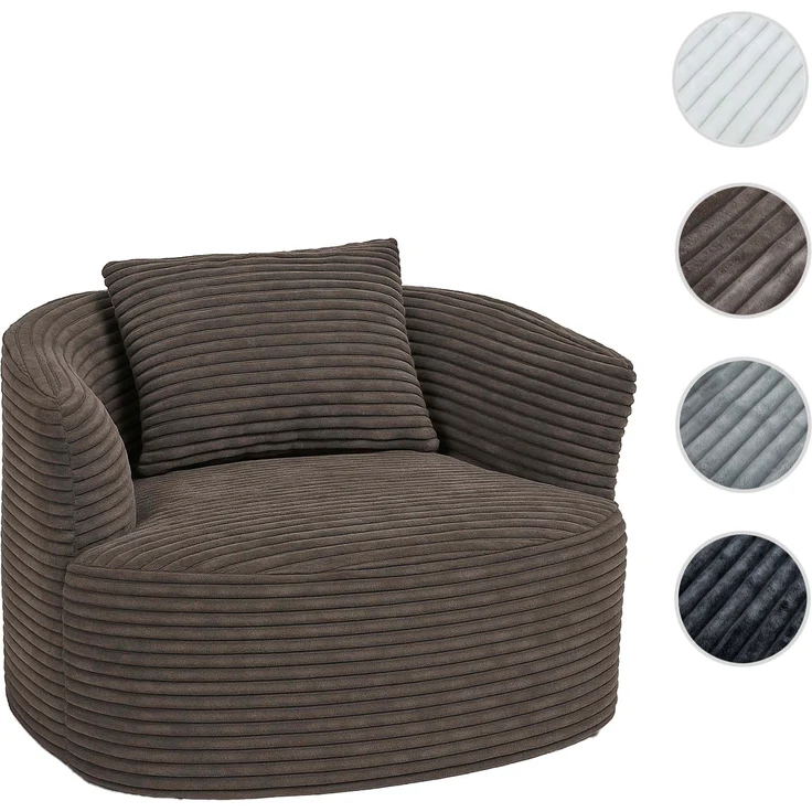 Sessel HWC-P18, Loungesessel Relaxsessel Polstersessel Cocktailsessel, Stoff/Textil Cord (370g/m²) ~ braun – Bild 10