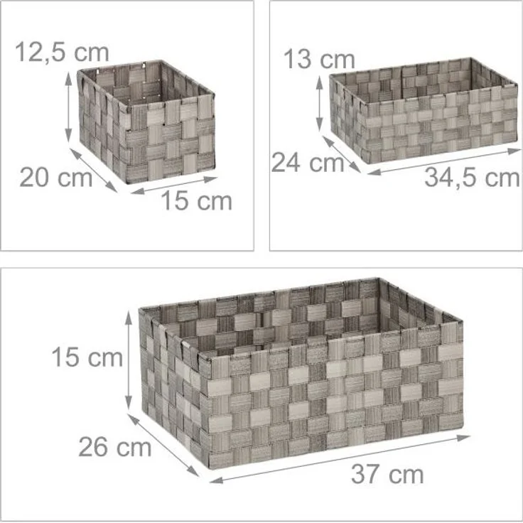 Aufbewahrungskorb Flechtoptik 4er Set – Bild 4