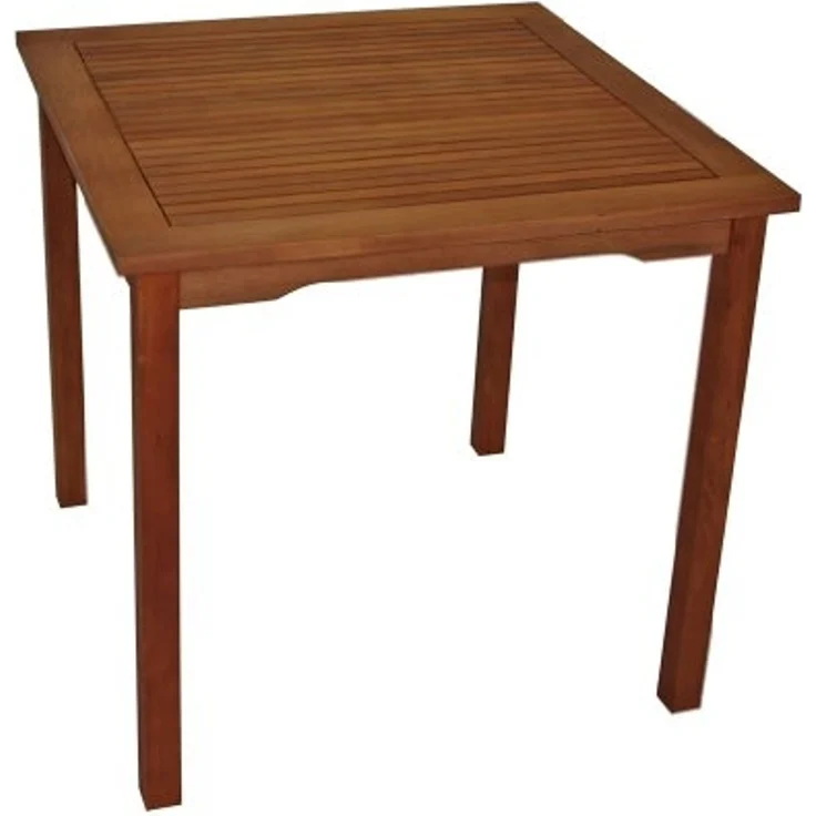 DEGAMO LAGO Gartentisch, Holz Eukalyptus, braun, 75x75cm – Bild 1