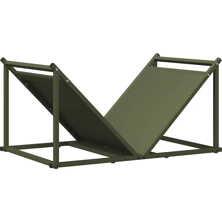 vidaXL Brennholzregal Olivgrün 70x43x34,5 cm Kaltgewalzter Stahl 864176 – Bild 1