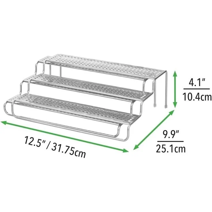 mDesign Gewürzregal Regal Küchenablage Organizer ausziehbar Metall Silber – Bild 2