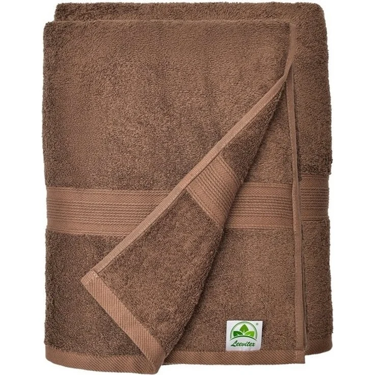 leevitex® Duschtuch 2er Set Duschtuch Frottier XL, 70 x 140 cm, saugfähig und fusselfrei, gestreifte Bordüre – Bild 4
