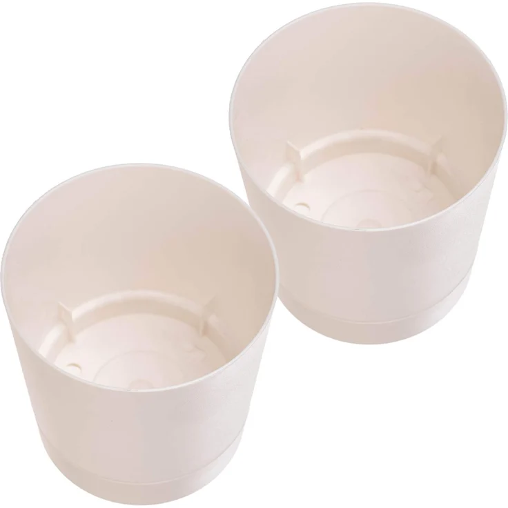 KADAX Blumentopf mit Untersetzer AURA 200, recycelt, cremefarben, 2er-Pack – Bild 8