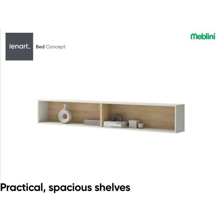 MEBLINI Hängeschrank für Horizontal Schrankbett Bed Concept - Wandschrank mit Regalen - BC-30 - Kaschmir/Nagano Eiche – Bild 4