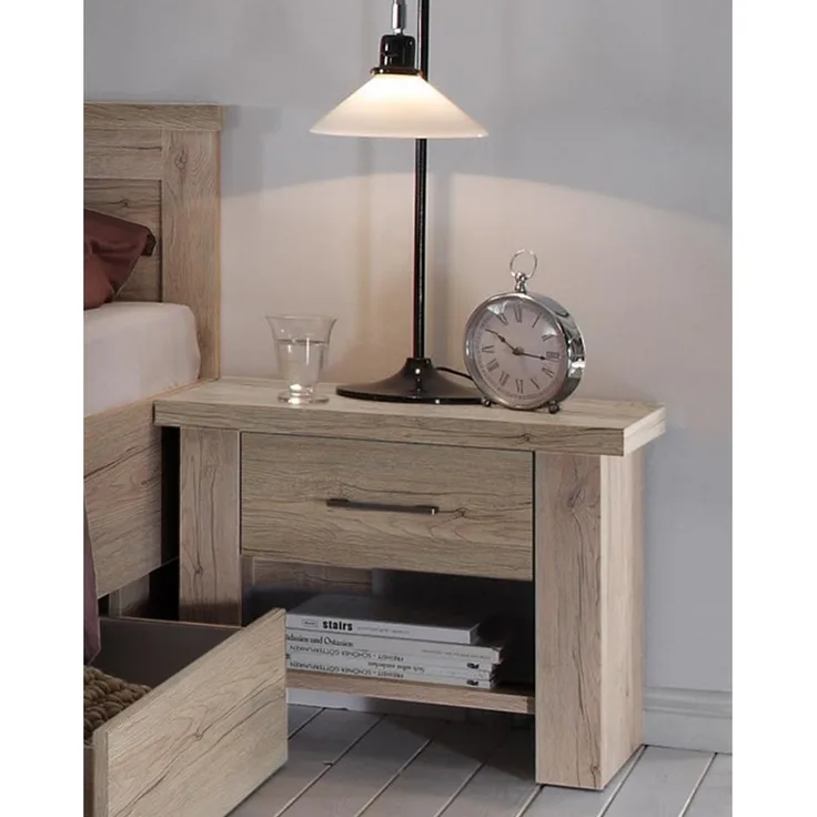 Nachtkommode >Lebbie< in San Remo Eiche - 60x49x42cm (BxHxT)