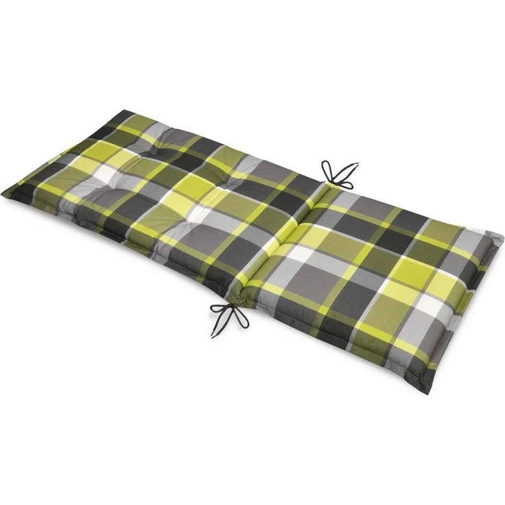 Beautissu Hochlehnerauflage 8er Set Hochlehner Auflagen Set 120x50 cm Polster Grün Kariert, 6cm Dicke Polsterauflage rutschfest UV-Lichtecht 5 Stuhlkissen – Bild 4