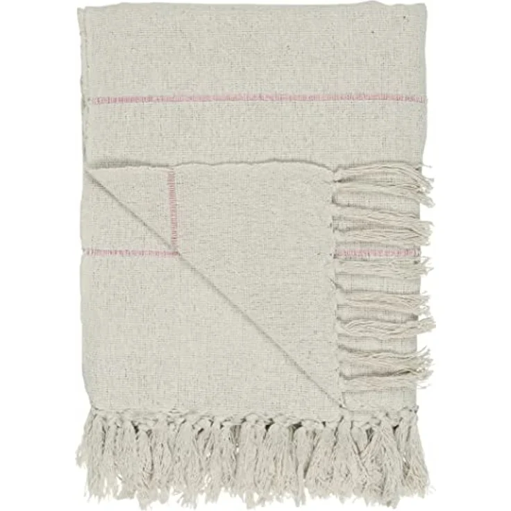 Ib Laursen - Decke Plaid Kuscheldecke Wohndecke 130x160cm Creme Pink 6507-07