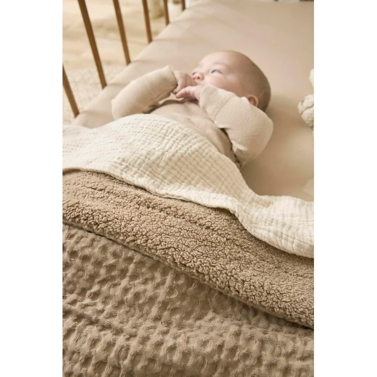 Meyco Waffel Teddy Wiegen-Decke - 75 x 100 cm - Ta – Bild 6
